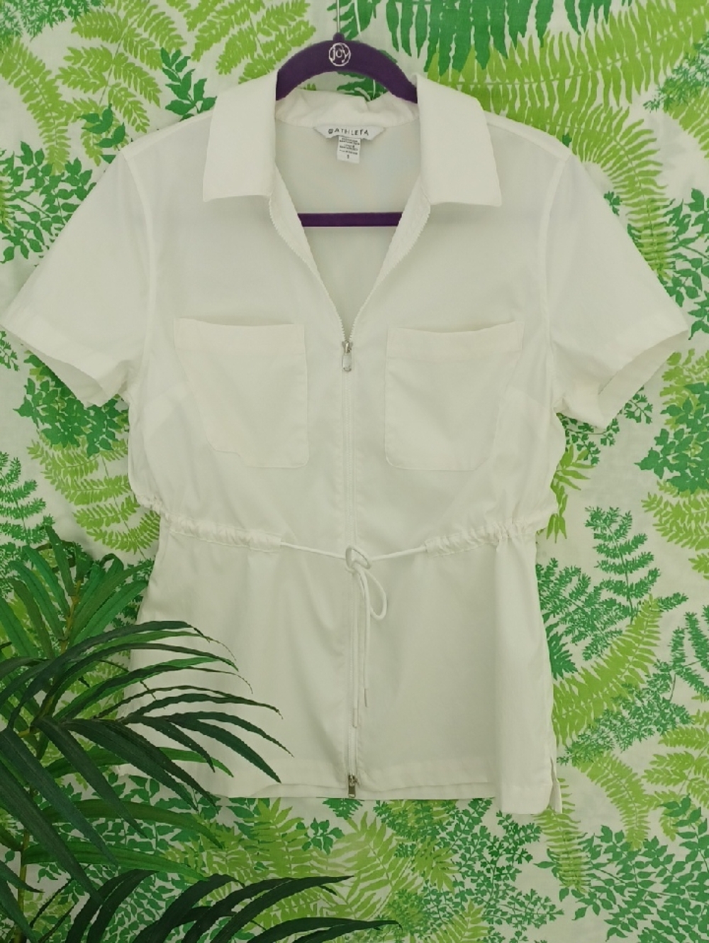 Athleta Zip Front Top With Drawstring